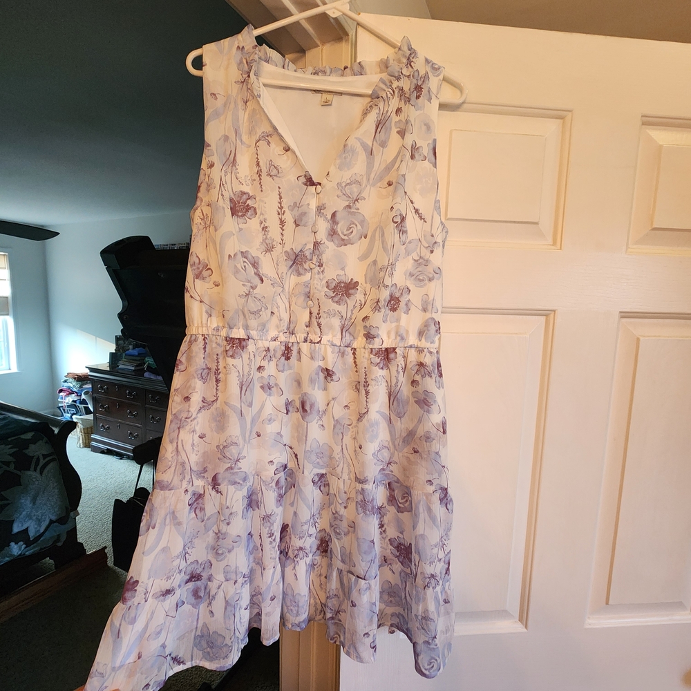 Cato White and Purple Floral Dress
